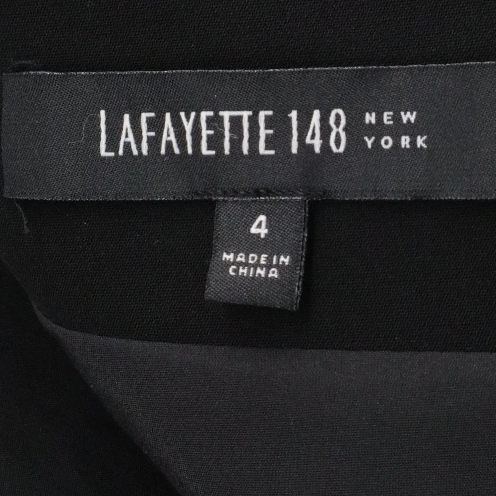 Lafayette 148 New York Black Asymmetrical Hem‎ Skirt Career Minimalist 4